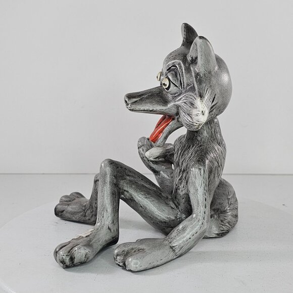 Handcrafted Ceramic Wolf Figurine With Removable Head Jeanette Clark Johnson - Picture 2 of 9